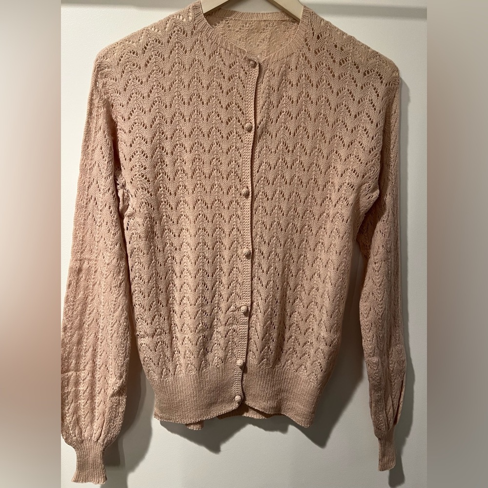 Women's Knit Button-Front Cardigan Sweater - Light Blush. Women size M*